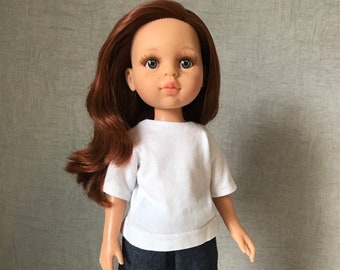 Doll Sewing Pattern for 13 inch Slim-body Dolls Classic T-shirt fits Paola Reina