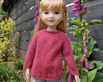 Doll Sweater Knitting Pattern 14-15 inch Slim-body Dolls Raglan Sleeve Jumper fits Ruby Red Fashion Friends