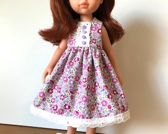 Doll Dress Sewing Pattern: Floral Print for 12-13" Dolls (PDF Pattern)
