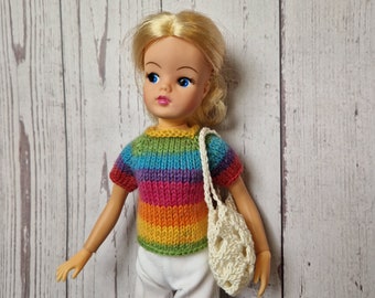 Doll Knitting Pattern for 11-12 inch Fashion Dolls Raglan Sleeve T-shirt