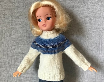 Doll Knitting Pattern for 11-12 inch Fashion Dolls Fair-Isle-Style Jumper