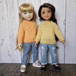 Doll Jumper Knitting Pattern 14-15 inch Slim-body Dolls Classic Sweater fits Ruby Red Fashion Friends