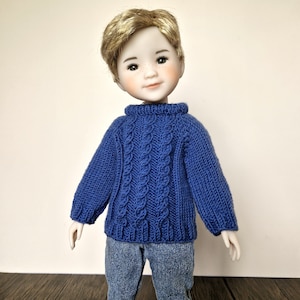 Doll Jumper Knitting Pattern 14-15 inch Slim-body Dolls Cable-knit Sweater fits Ruby Red Fashion Friends