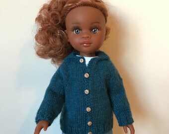 Doll Knitting Pattern for 13 inch Slim-body Dolls Classic Cardigan fits Paola Reina
