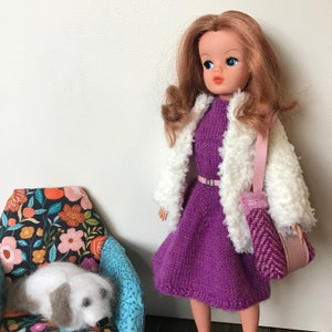 Doll Knitting Pattern for 11-12 inch Fashion Dolls Faux Fur Coat