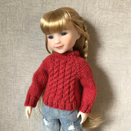 14 Inch Doll Knitting Pattern Cableknit Sweater for Etsy UK