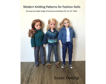 Printed Book: Modern Knitting Patterns for Fashion Dolls by Susan Dunlop - Paperback