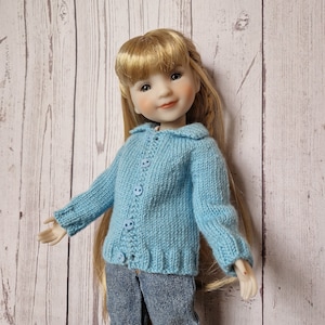 Doll Cardigan Knitting Pattern 14-15 inch Slim-body Dolls fits Ruby Red Fashion Friends