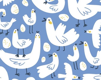 Little Johnny 100% Cotton Fabric - Digitally Printed - Bird and Egg Easter