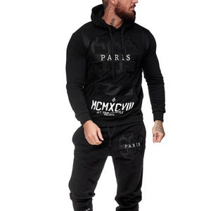 Paris Men Women Jogging Suit Sets Great Quality Heavy Cotton Sport Jogger Tracksuit 2Piece, Gym Hoodies Long Sleeve, **SAME DAY SHIPPING**
