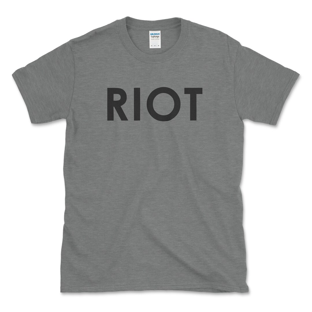 RIOT Adult Unisex Soft Cotton T-shirt Graphite Heather - Etsy