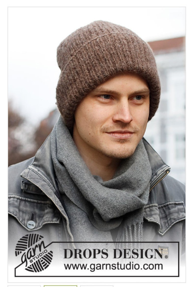 Bonnet tricoté à la main, bonnet hipster tricoté pour homme, 65% Alpaga, Polyamide et laine, fait main, tricoté main, artisanal image 1