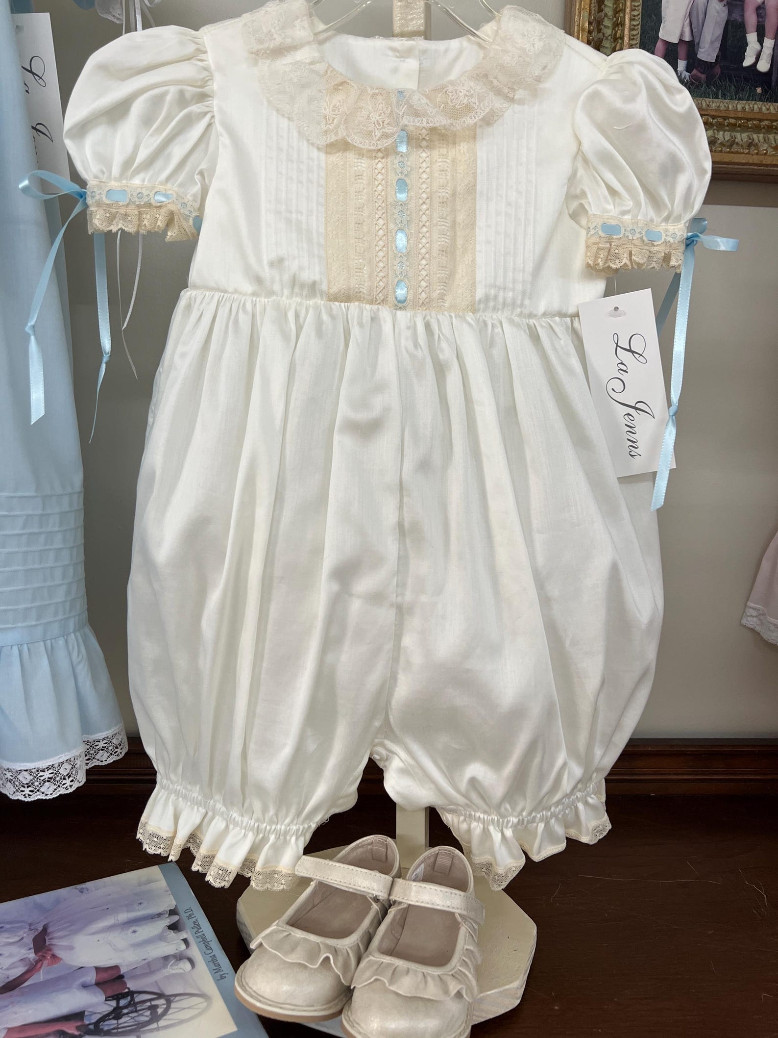 Lajenns Ivory/champagne Satin Batiste Heirloom Girl Bubble With Ivory ...