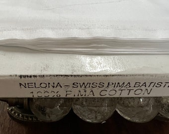 White Swiss Nelona Pima batiste fabric 100% Cotton Heirloom Sewing 45" Wide