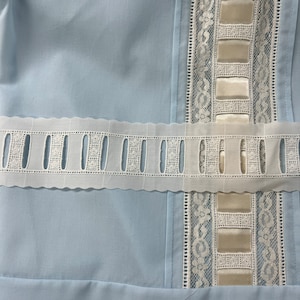White or Ivory Swiss Beading Insertion with Entredeux for 7/8&quot; or 1&quot; ribbon Heirloom Sewing