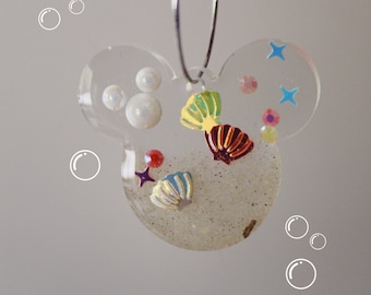 Boucles d'oreilles créoles tête de souris inspirées de la plage