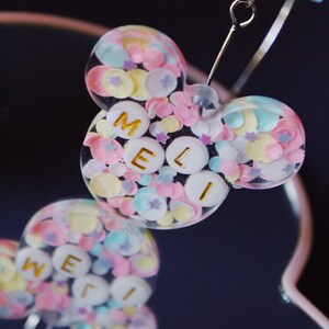 Custom Mickey Hoops | personalized glitter mouse earrings