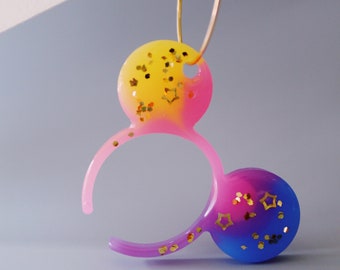 Lisa Frank inspired Mouse Ears Hoops | hoop earrings | disney earrings