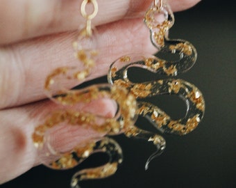 Boucles d’oreilles Serpent en feuille d’or inspirées de Jafar