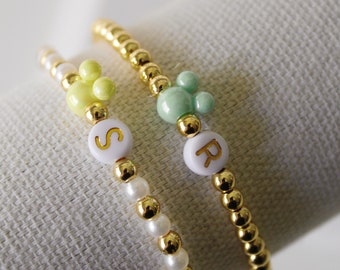 Bracelet initiale Mickey | Bracelet à lettres personnalisé