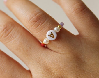 Bague inspirée d'Ariel | bague extensible empilable perlée