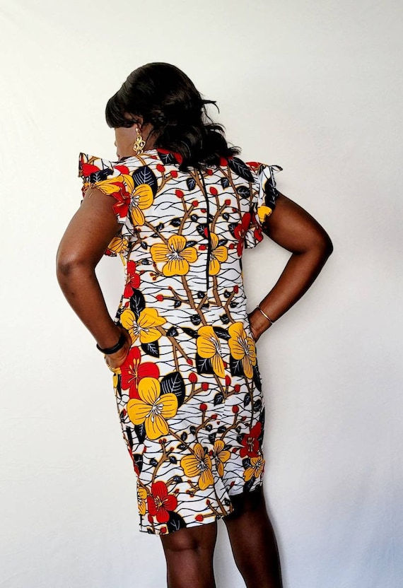Oma onu African Print Short Dress Ankara Knee length Dress gown African Women Straight Dress gown Mini Dress for Women girls Etsy