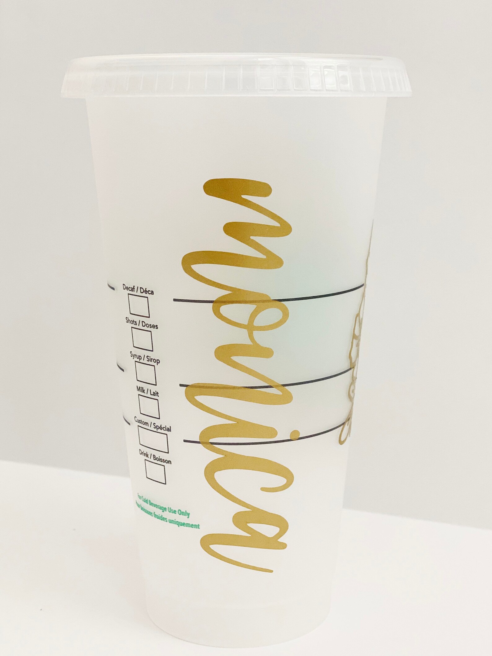 Floral Wreath Cold Cup / Custom Cold Cup with Vinyl Decal / Etsy