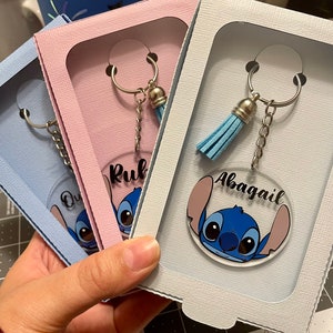 Stitch Inspired Keychain, Lilo and Stitch Inspired Merch, Custom Keychains, Stitch Custom Keychains