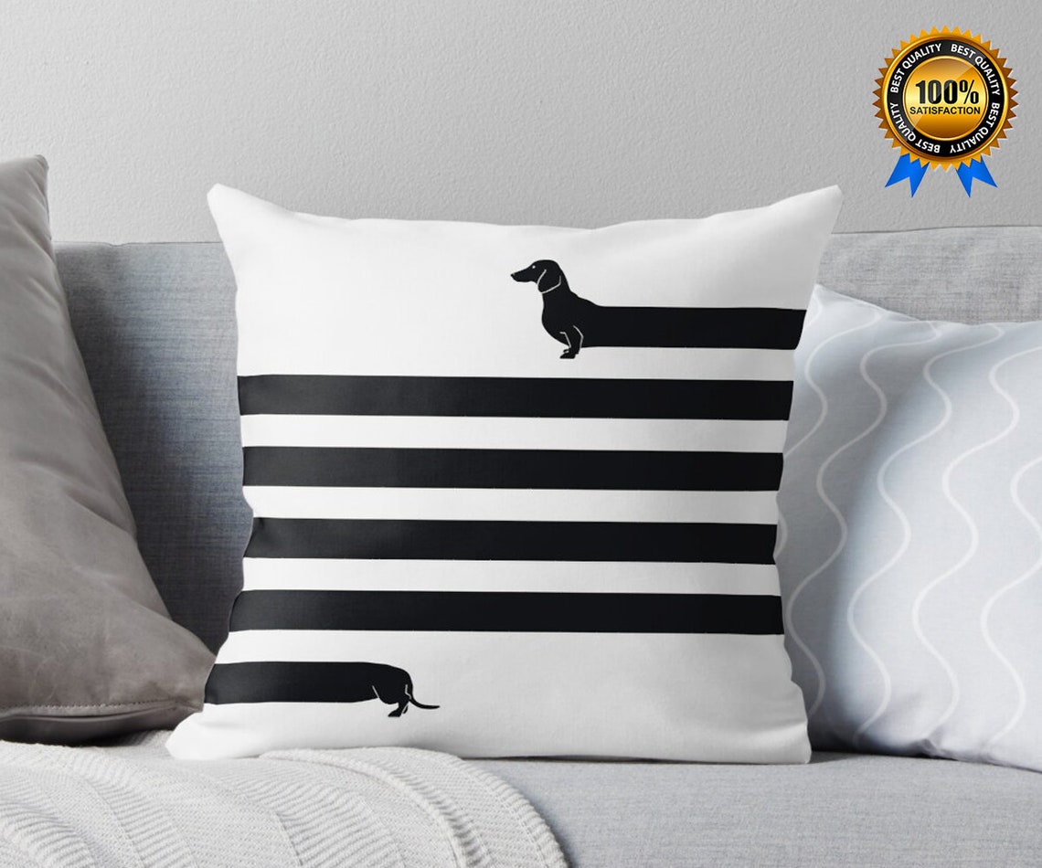 Long Dog Throw Pillow Decorative Pillow Indoor Outdoor Etsy