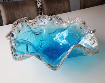 Epoxy Resin Sea Bowl: Coastal Beach Decor, Italian Resin