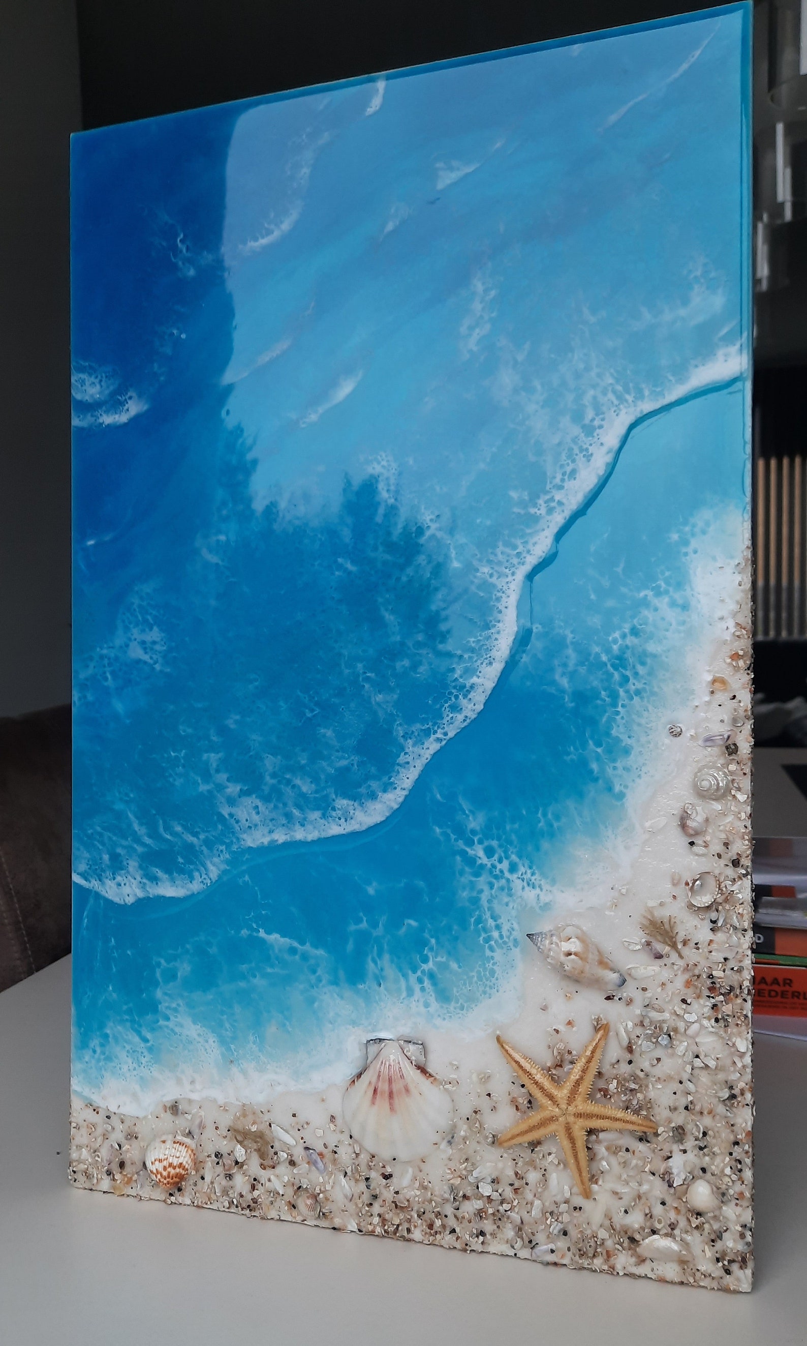 Resin Beach Art Resin Ocean Painting Epoxy Art Resin Art Etsy