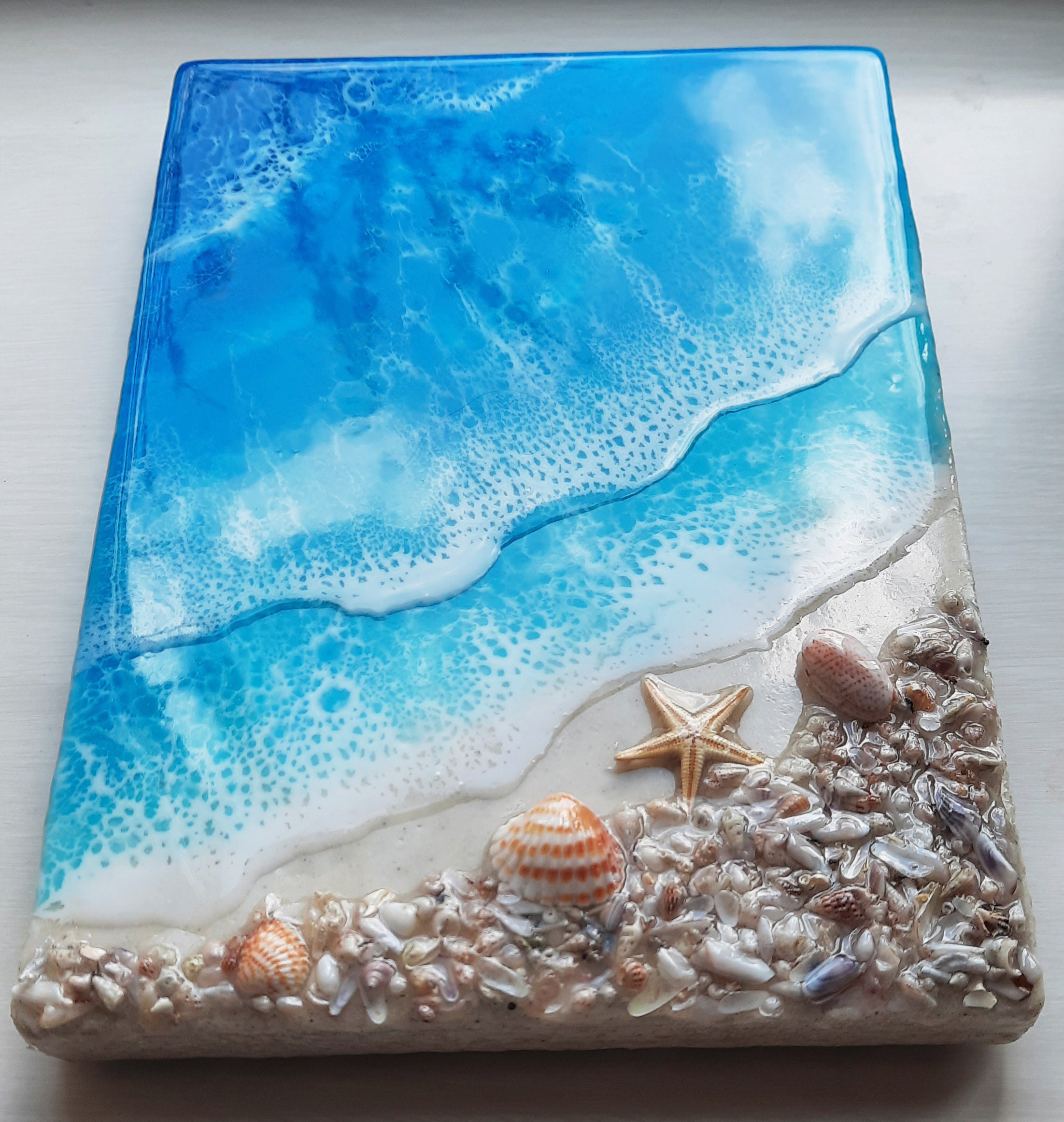 Resin Beach Art Resin Beach Painting Epoxy Art Resin Art Etsy UK