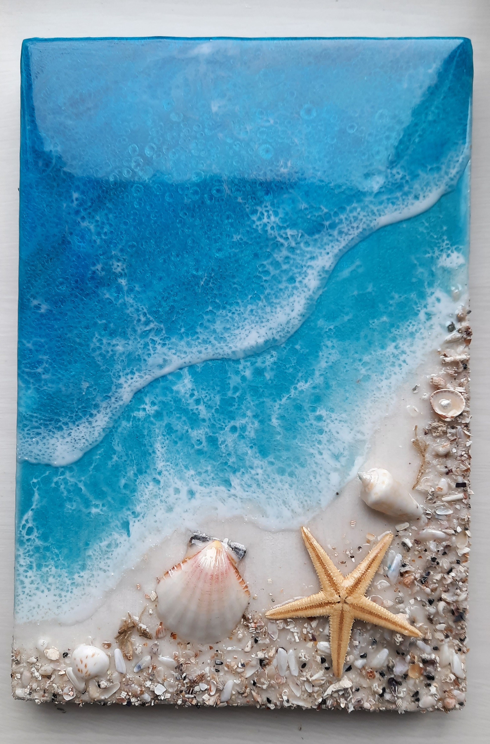 Resin Beach Art Resin Ocean Painting Epoxy Art Resin Art Etsy UK