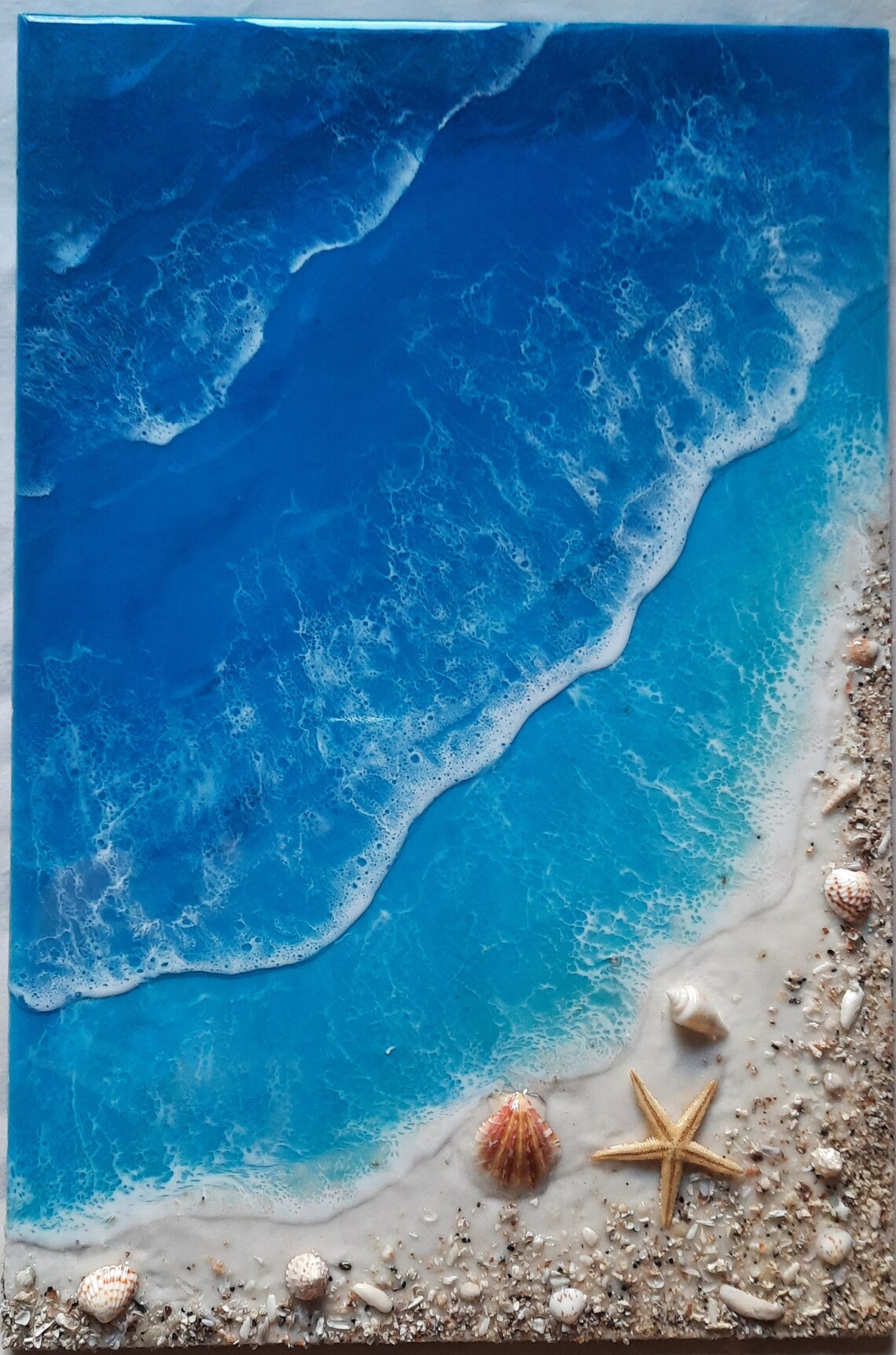 Resin Beach Art Resin Ocean Painting Epoxy Art Resin Art Etsy