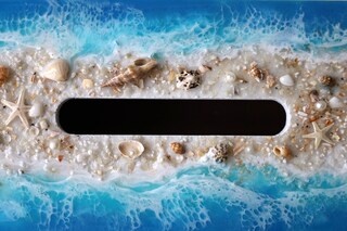 BestGiftEver Copri Scatola Fazzoletti A Forma Di Tartaruga Marina – Resina, Tema Spiaggia – Per Bagno, Casa Al Mare – Adatto A Scatole Quadrate Standard