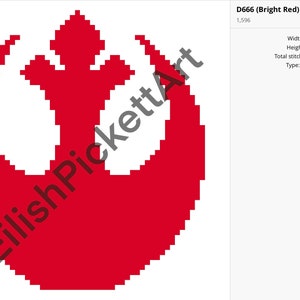 Rebel Logo Cross Stitch Pattern PDF