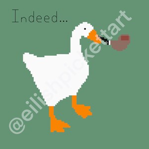 Goose with Piper Cross Stitch Pattern PDF