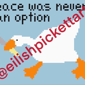 Peace was Never an Option Cross Stitch Pattern PDF