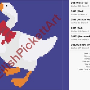 Fancy Goose Cross Stitch Pattern PDF