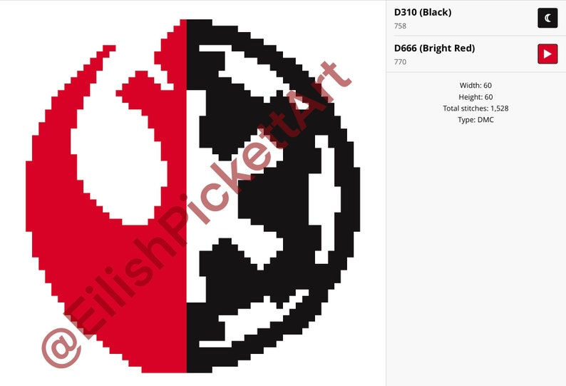 Rebel/empire Logo Cross Stitch Pattern PDF - Etsy