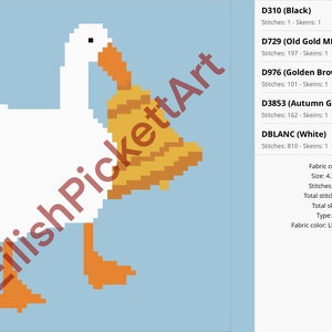 Gans mit Glocke Kreuzstichanleitung PDF