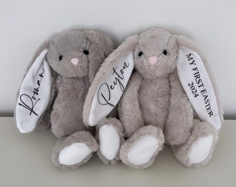 Personalized Easter Plush Bunny, Rabbit, Custom Bunny Rabbit With Name, Boy/Girls Bunny, Monogram Fluffy Bunny Toy, Kids Gift