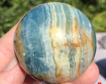 Lemurian blue calcite sphere