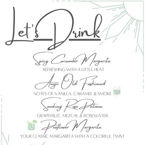 Menu cocktail (custimizable)
