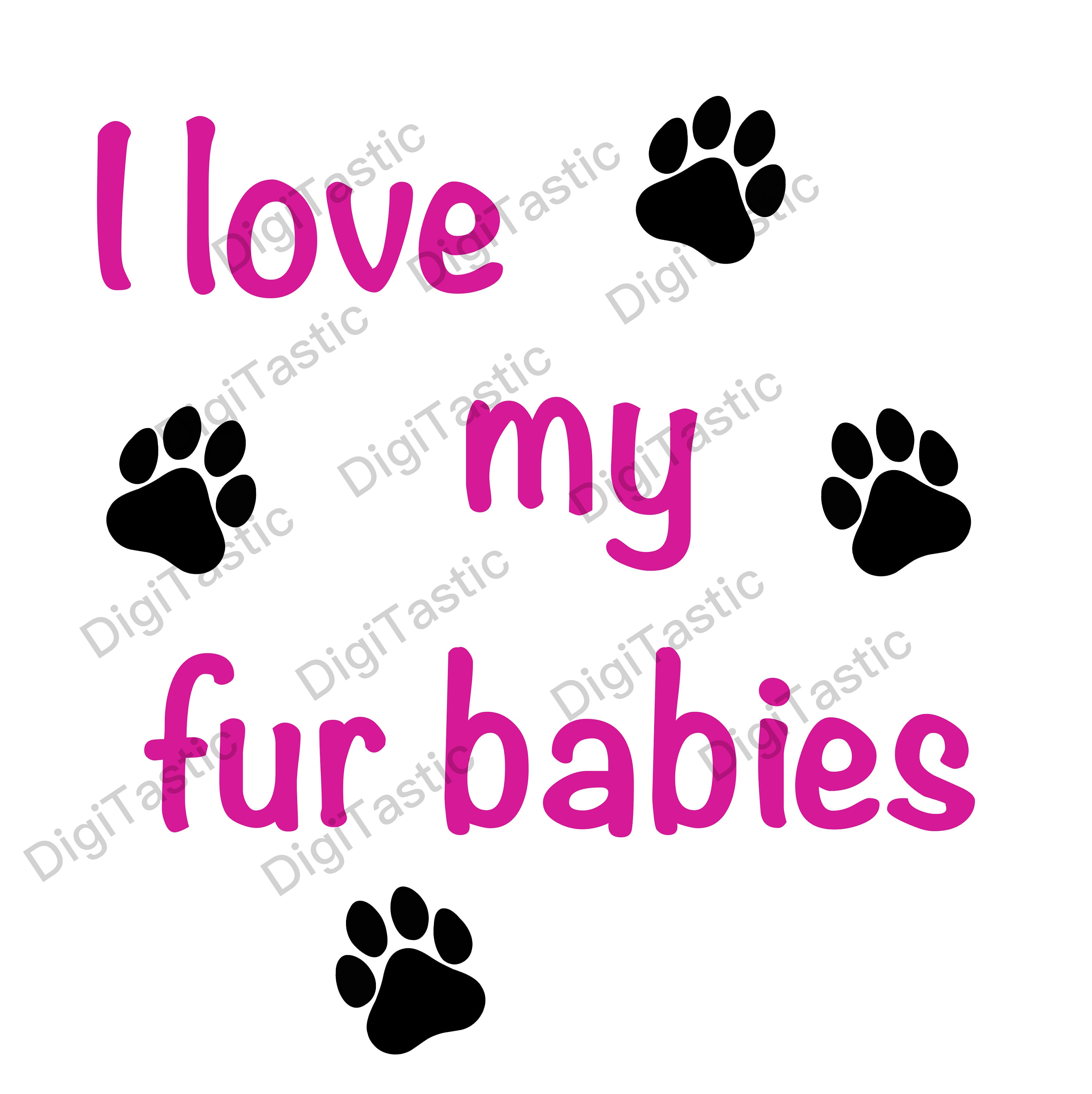 Love my fur babies mothers day clipart dog design dog art Etsy