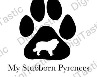 Gran imágenes prediseñadas de los Pirineos, diseño de perros, arte canino, dueños de mascotas Descarga PNG instantánea y SVG descargar diseño de circuito de archivos digitales