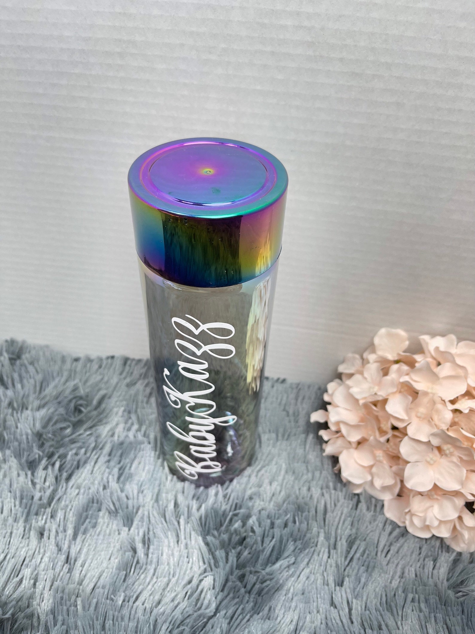 Holographic Water Bottle Custom Tumbler. Etsy