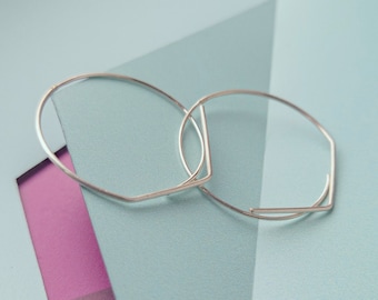 Minimalist Hoop Earrings in Recycled Sterling Silver | Unique with Varying Sizes & Textures