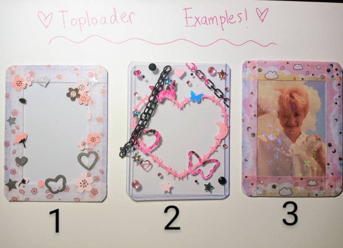 Custom Decorated Toploader Kpop Card Deco Etsy