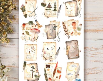 Magical Journal Spell Book Stickers | Book of Shadows Stickers | Grimoire Stickers | Witchcraft Planner Stickers | Witchy Spell Stickers